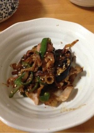 豚肉となすのテンメンジャン炒め-レシピのメイン写真