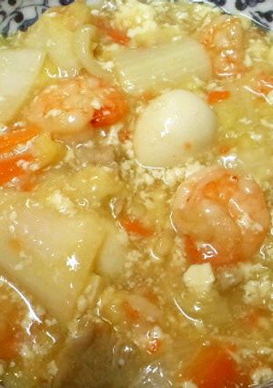 崩れ豆腐が絡む♪八宝菜(中華丼)-レシピのメイン写真