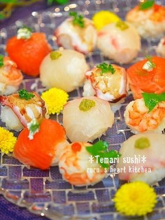 ✿ころころ♫一口手毬寿司✿-レシピのメイン写真