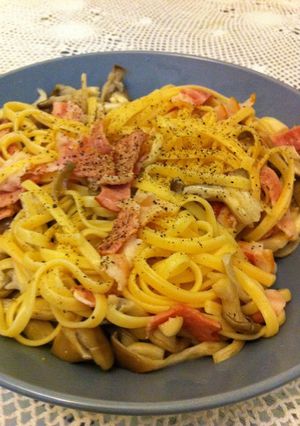 レンジで作るベーコンときのこのパスタ-レシピのメイン写真