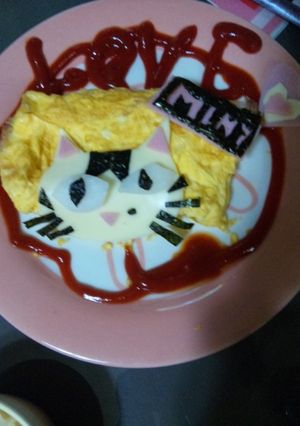 オムレツ猫-レシピのメイン写真