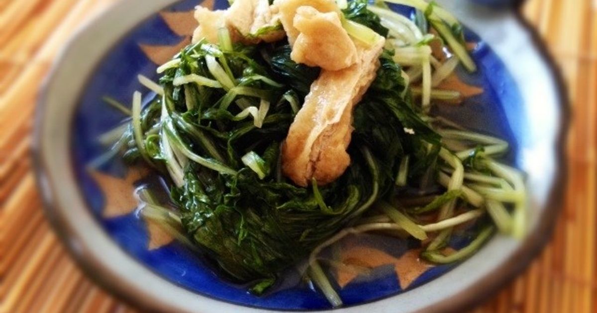 簡単一品*＊水菜と油あげの煮浸し✾ by ひのちゃんママ 【クックパッド