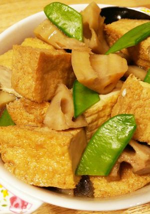 揚げれんこんと厚揚げの煮物-レシピのメイン写真