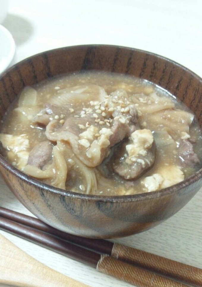 牛肉ときのこの味噌ごま汁-レシピのメイン写真