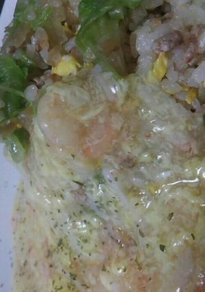 海老と蟹カマのメレンゲあんかけ炒飯-レシピのメイン写真