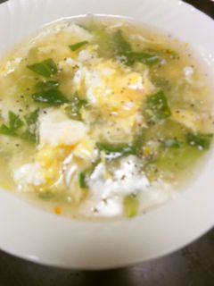 チンゲン菜と卵で中華風卵スープ-レシピのメイン写真
