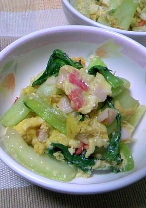 青梗菜とカニかまの玉子焼き-レシピのメイン写真