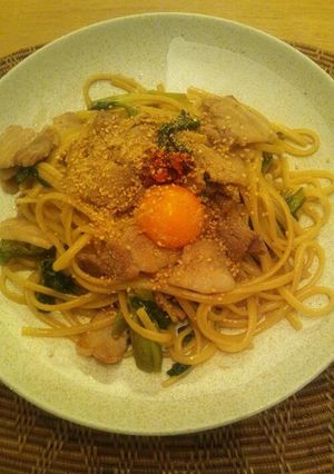 豚バラとチンゲン菜のパスタ☆韓流!?-レシピのメイン写真