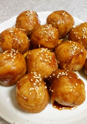 みんな大好き☆コロコロ肉巻きおにぎり-レシピのメイン写真