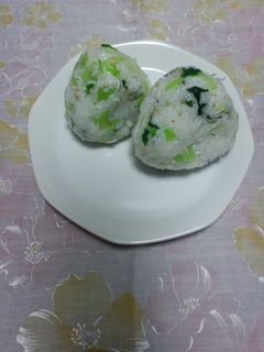 しらす干しと青梗菜のおにぎり-レシピのメイン写真