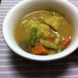 ほっこり美味*鱈と根菜のカレー豆乳スープ