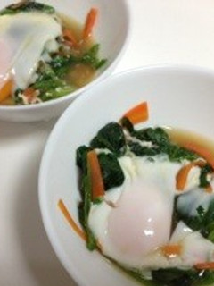 めんつゆで☆ほうれん草の巣ごもり-レシピのメイン写真