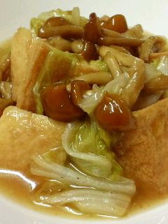 簡単♪厚揚げ、なめこ、白菜のとろとろ煮-レシピのメイン写真