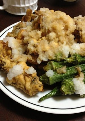 舞茸の天ぷらとオクラの素揚げ-レシピのメイン写真