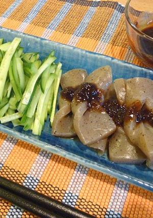きゅうりと一緒に☆こんにゃくの田楽♪-レシピのメイン写真