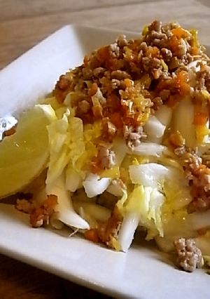 香味ひき肉ドレッシングの白菜サラダ-レシピのメイン写真