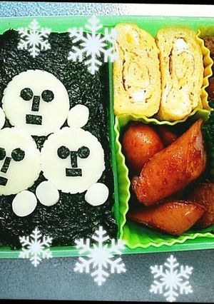 キャラ弁　ユキダルマン～のり弁バージョン-レシピのメイン写真