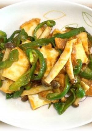 ピーマンと厚揚げのカレー炒め-レシピのメイン写真