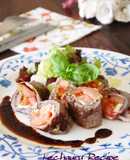 ごちそう風　牛肉と生ハムのトマトロール　