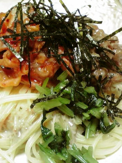 キムチ納豆パスタ♪茹でるだけ★ズボラ飯-レシピのメイン写真