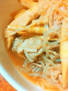 豚バラと月山竹の煮付け-レシピのメイン写真