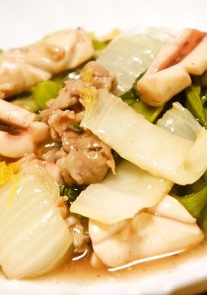 こりゃ旨い ！イカと青梗菜の中華うま煮-レシピのメイン写真