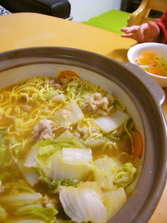 鍋でひっぱりラーメン♪-レシピのメイン写真
