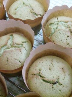 抹茶×栗の甘露煮×つぶあんカップケーキ☆-レシピのメイン写真