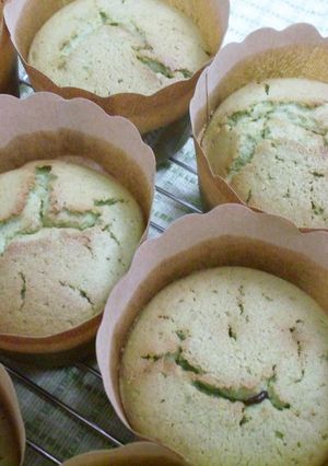 抹茶×栗の甘露煮×つぶあんカップケーキ☆-レシピのメイン写真