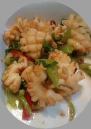 いかと福耳、ねぎの炒め物-レシピのメイン写真