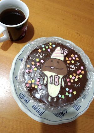 簡単キャラデコケーキ☆なめこ（＾0＾）/-レシピのメイン写真
