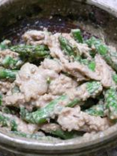 ゆで鶏とアスパラのごまマヨ和え-レシピのメイン写真