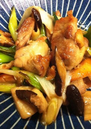 ジューシー！鳥肉とネギと椎茸の照り焼き-レシピのメイン写真