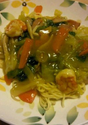 麺の力で皿うどん風(太麺)-レシピのメイン写真