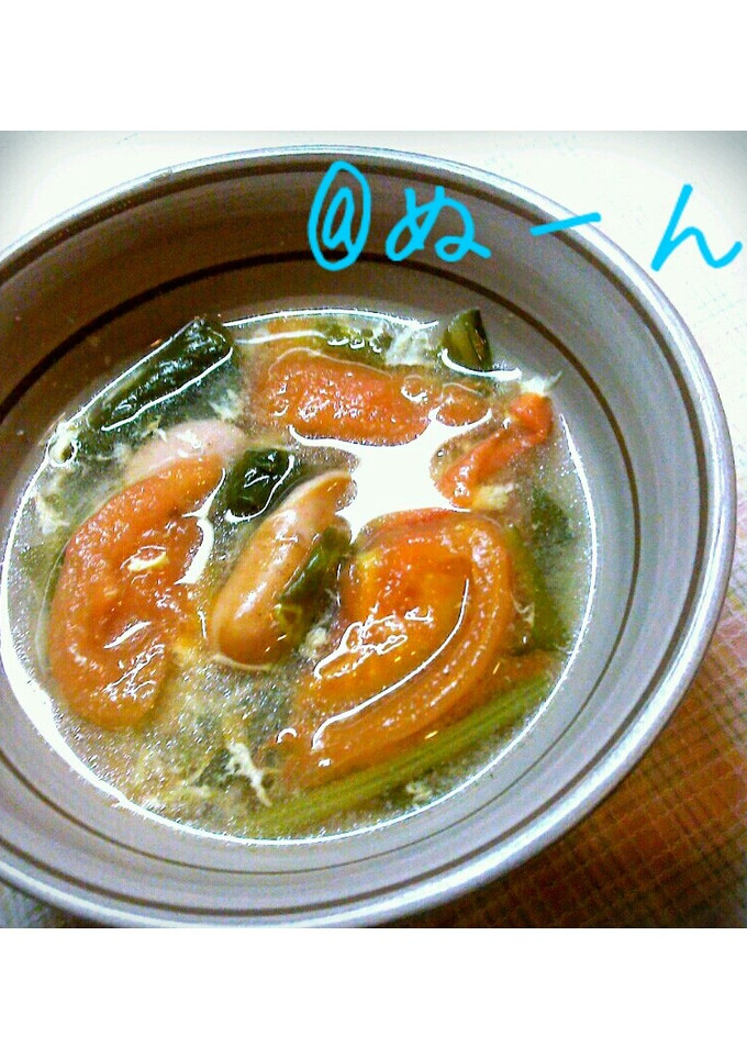ほうれん草とトマトの中華風スープ-レシピのメイン写真