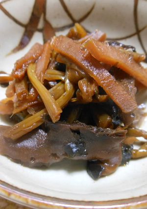 生姜・椎茸・昆布・サツマイモの茎で…佃煮-レシピのメイン写真