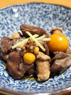 レバーと玉紐の醤油煮-レシピのメイン写真