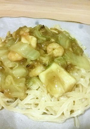 シーフードカレーあんかけそば-レシピのメイン写真