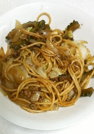スパゲッティで焼きそばを・・焼きスパ-レシピのメイン写真