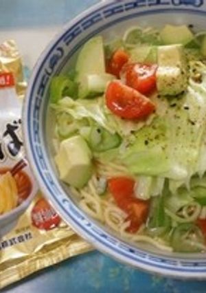 アボカドとトマトの中華そば（麺の力使用）-レシピのメイン写真