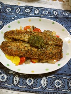 さんまパン粉焼き ジェノベーゼソース添え-レシピのメイン写真