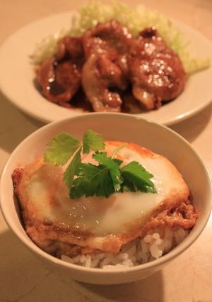 生姜焼きからの目玉定食-レシピのメイン写真