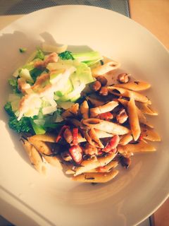 ヘルシーひじき煮物の残り物で和風パスタ-レシピのメイン写真