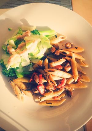 ヘルシーひじき煮物の残り物で和風パスタ-レシピのメイン写真