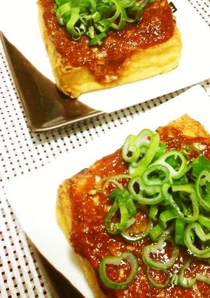 さくっとネギ味噌厚揚げステーキ-レシピのメイン写真