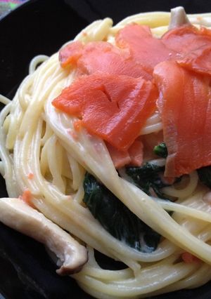 豆乳のスモークサーモンパスタ-レシピのメイン写真