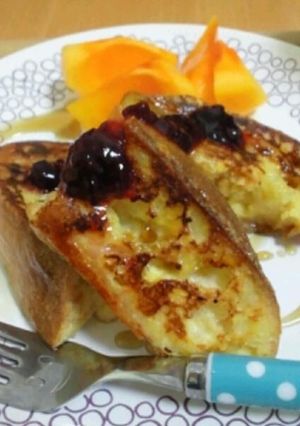 フランスパンでフレンチトースト♡-レシピのメイン写真