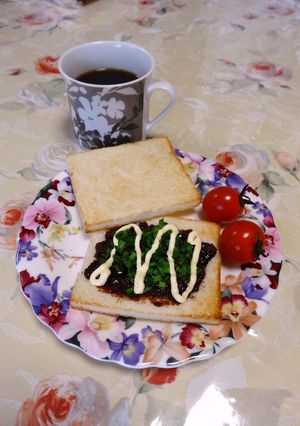 ねぎ肉味噌のトースト-レシピのメイン写真