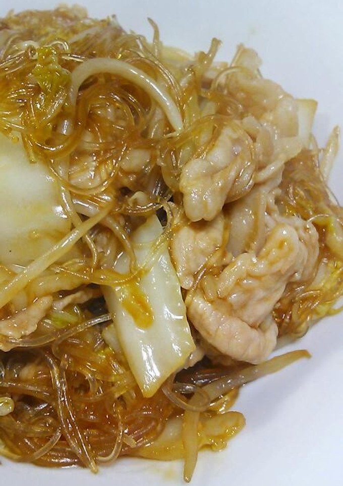 白菜と春雨の豚肉♪もやし炒め(⌒‐⌒)-レシピのメイン写真