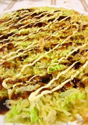 粉少な目ヘルシー＆節約！白菜のお好み焼き-レシピのメイン写真